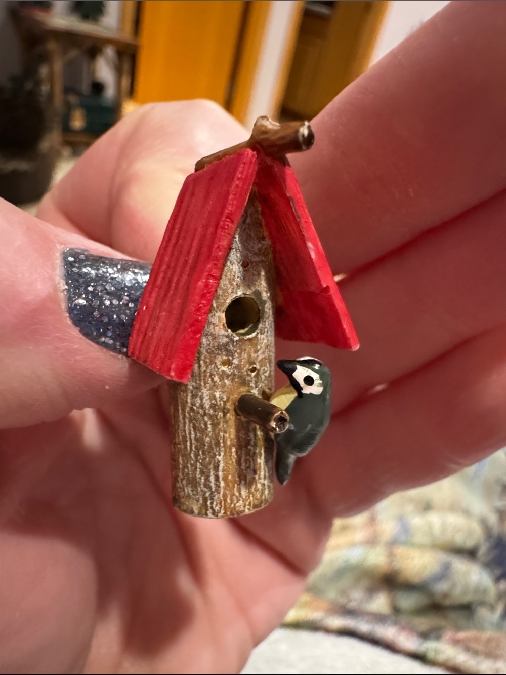 Birdhouse Brooch with Perched Bird - Women Jewelry Brooches